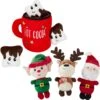 Frisco Holiday Santa's Helpers Plush Squeaky Dog Toy, 3 Count & Frisco Holiday Hot Cocoa Hide & Seek Puzzle Plush Squeaky Dog Toy -Optimal Pet Shop 986230 MAIN. AC SS1800 V1698258405