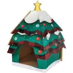 Frisco Holiday Log Cabin Cardboard Cat House & Frisco Holiday Christmas Tree Cardboard Cat House -Optimal Pet Shop 986238 PT5. AC SS1800 V1698257734