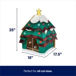 Frisco Holiday Log Cabin Cardboard Cat House & Frisco Holiday Christmas Tree Cardboard Cat House -Optimal Pet Shop 986238 PT6. AC SS1800 V1698258344
