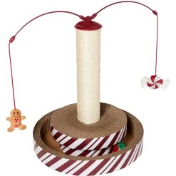 Frisco Holiday Santa Hat & Mistletoe Cat Tracks Cat Toy & Frisco Holiday Gingerbread Interactive Cat Scratcher Cat Toy With Catnip -Optimal Pet Shop 986246 PT5. AC SS1800 V1698258405