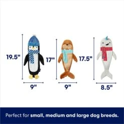 Frisco Holiday Ho Ho Ho Fetch Squeaky Tennis Ball Dog Toy & Frisco Holiday Arctic Friends Stuffing-Free Skinny Plush Squeaky Dog Toy -Optimal Pet Shop 986310 PT6. AC SS1800 V1698258464