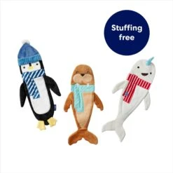Frisco Holiday Ho Ho Ho Fetch Squeaky Tennis Ball Dog Toy & Frisco Holiday Arctic Friends Stuffing-Free Skinny Plush Squeaky Dog Toy -Optimal Pet Shop 986310 PT7. AC SS1800 V1698258405